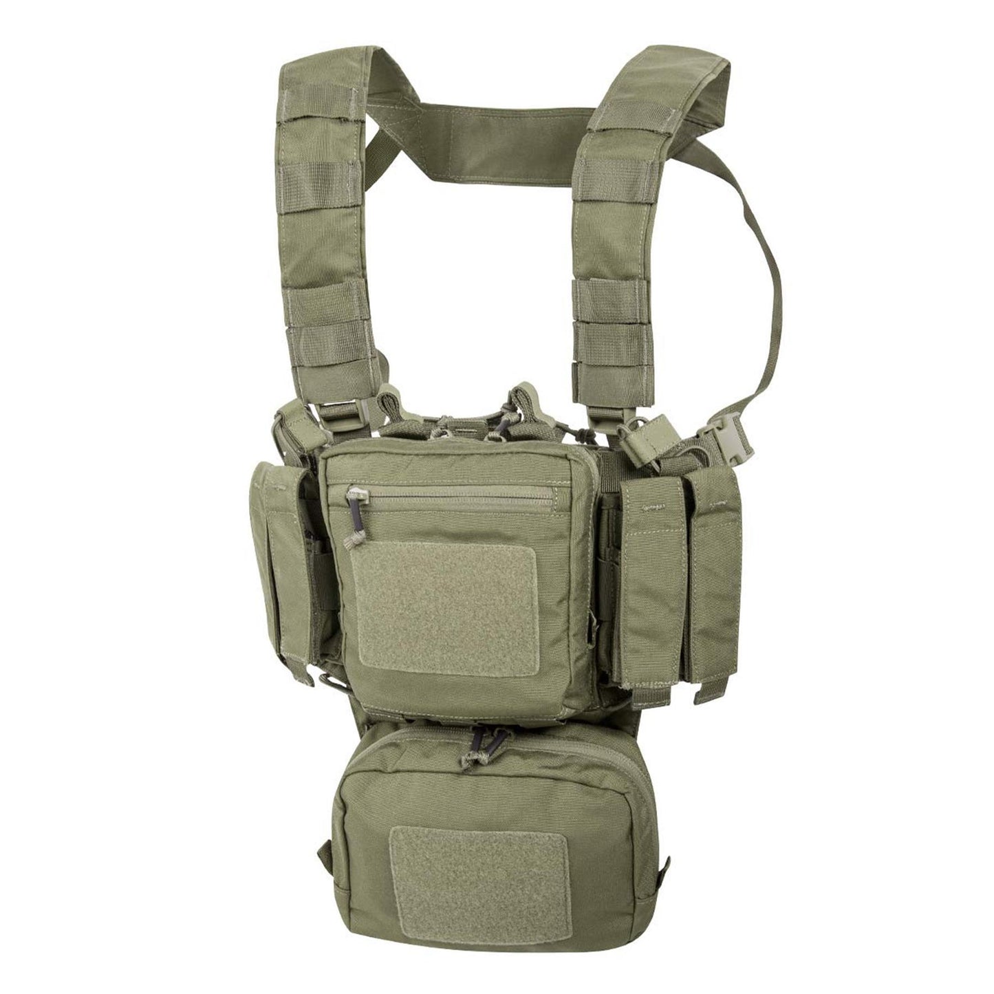 Helikon-Tex taktinių treniruočių ir šaudybos liemenė iš Cordura nailono su MOLLE/PALS kišenėmis ir reguliuojamomis petnešomis.