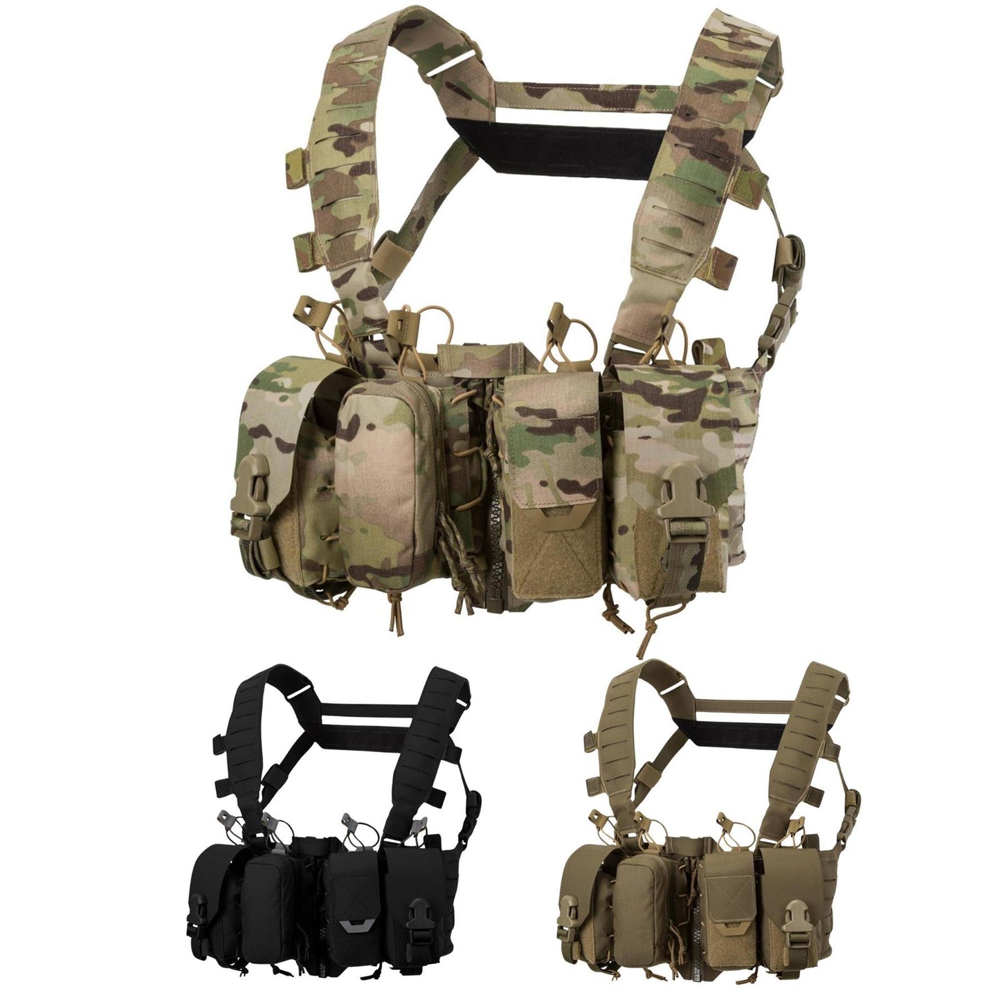 Helikon-Tex Hurricane Chest Rig treniruočių liemenė iš Cordura nailono su reguliuojamomis dėtuvėmis ir PALS lizdais.