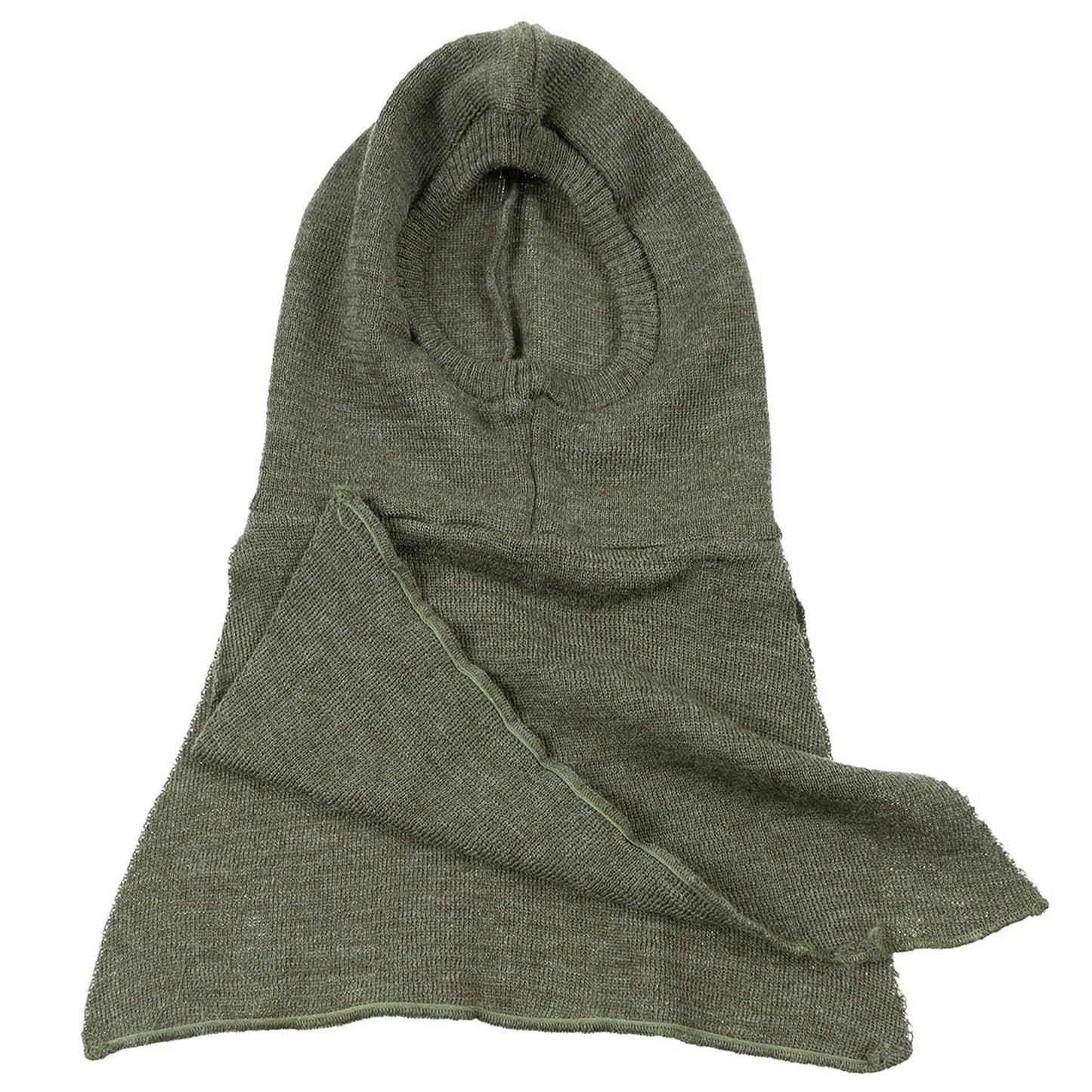 Belgijos kariuomenes silta vilnone balaklava alyvuogiu spalvos, megzta, pilno veido ir kaklo dengimo
