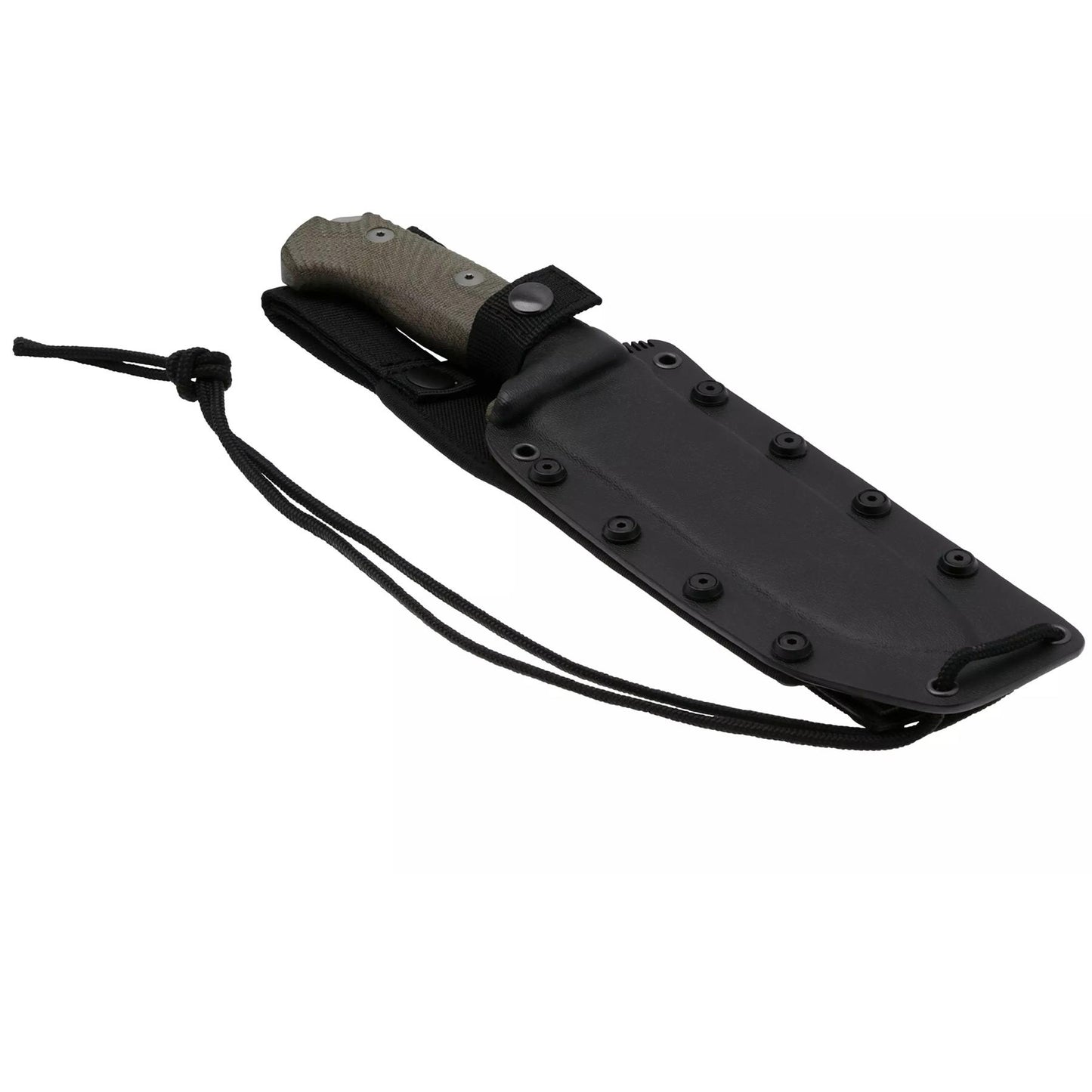 LionSteel M7 lauko peilis su Kydex dėklu MOLLE sistemai, tinkamas išgyvenimui ir bushcraft veiklai.