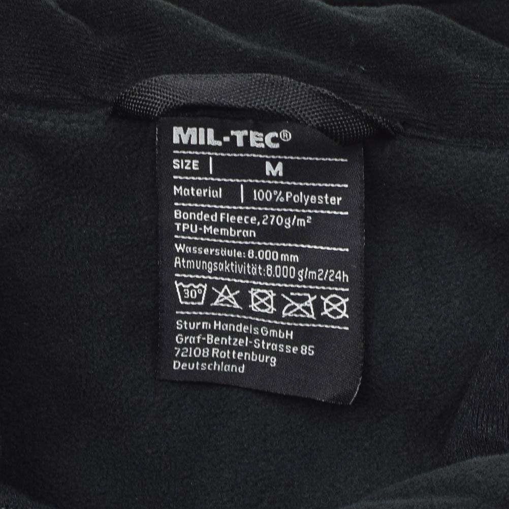 MIL-TEC šiltas flisinis džemperis atsparus vaneniui juodas