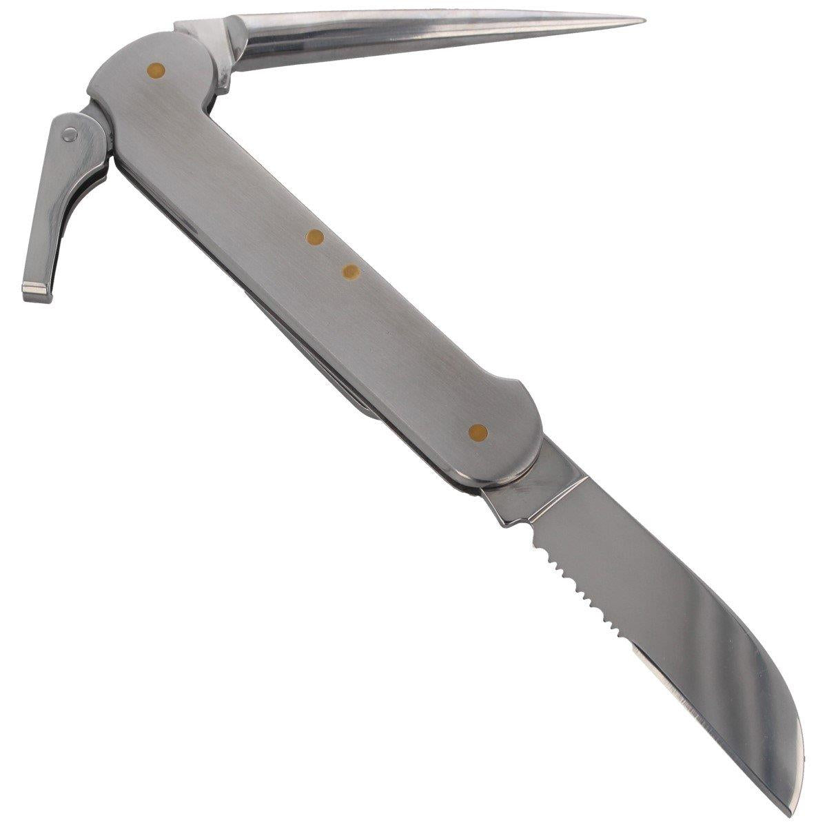 Fox Knives sulankstomas daugiafunkcinis peilis iš nerūdijančio plieno skirtas jūreiviams su satino danga.