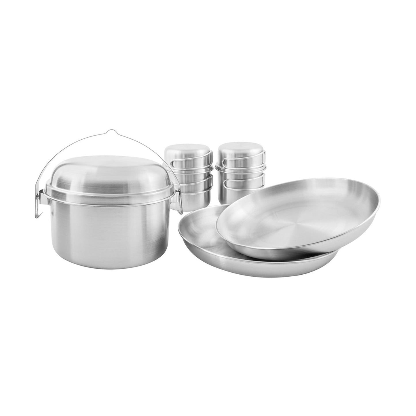 Tatonka Picnic Set II 8 dalių stovyklavimo indų rinkinys nerūdijančio plieno kompaktiškas lauko rinkinys dviem.