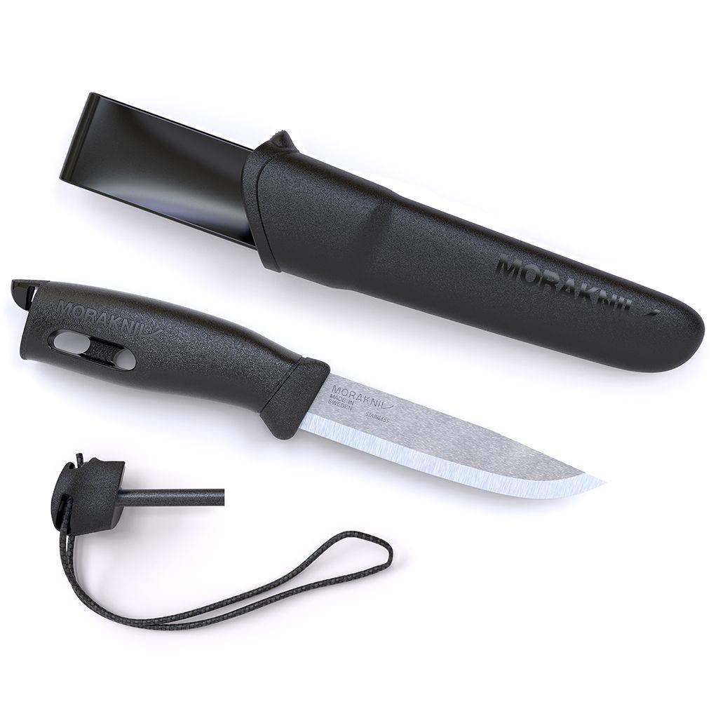 MORAKNIV Companion Spark universalus fiksuotas peilis su ugnies skeltuvu ir tvirtu dėklu gamtai.