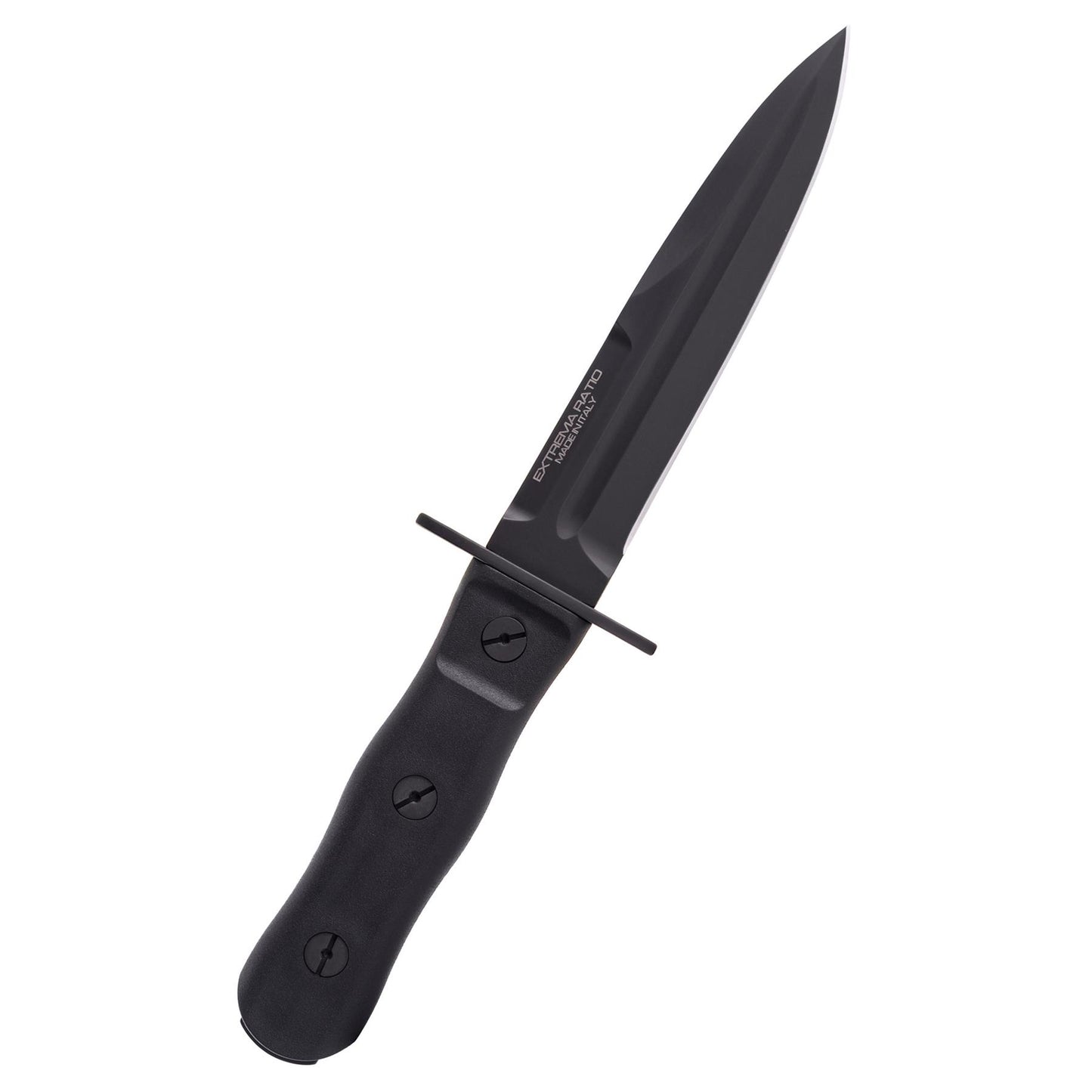 ExtremaRatio NIMBUS OPERATIVO taktinis kovinis peilis durklas iš N690 plieno su ergonomine rankena ir juoda danga