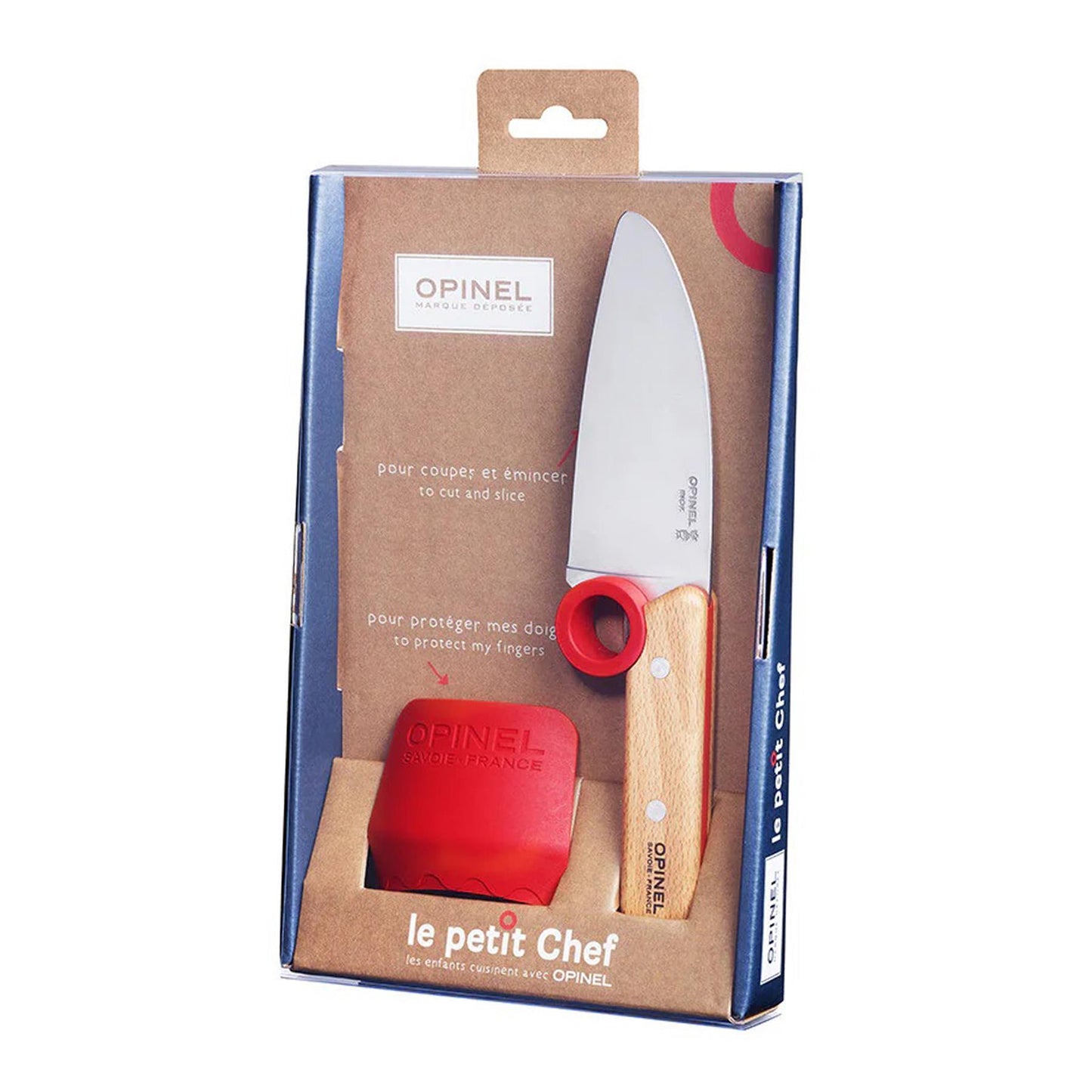 Opinel Le Petit Chef virtuvės peilis su pirštu apsauga vaikams
