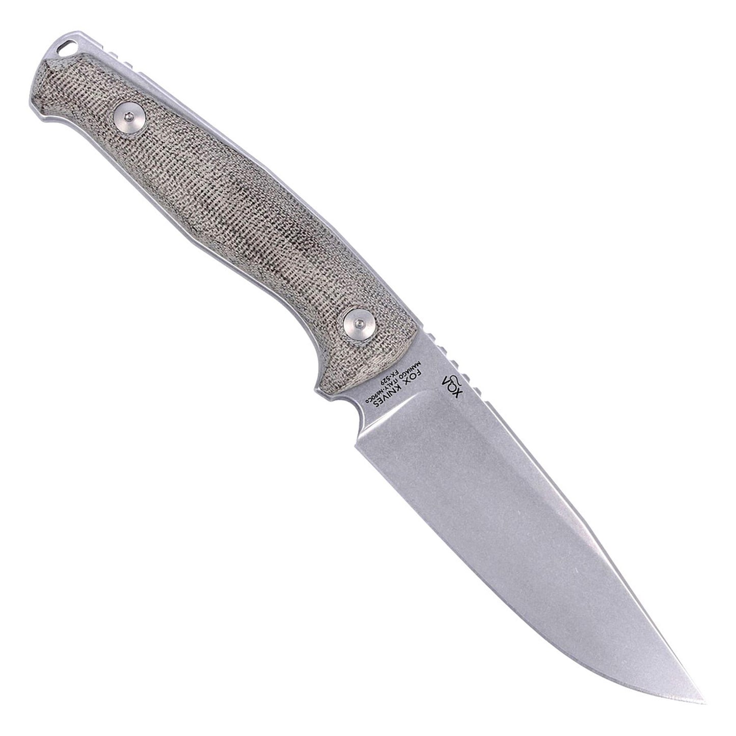 Fox Knives TUR universalus kasdienis peilis fiksuota geležtė N690Co plienas su tekstūruota rankena.