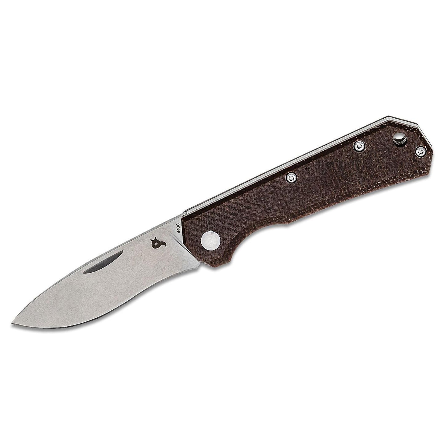 Fox Knives CIOL kasdienis kišeninis peilis su 440C plieno geležte ir Micarta rankena odiniame dėkle.