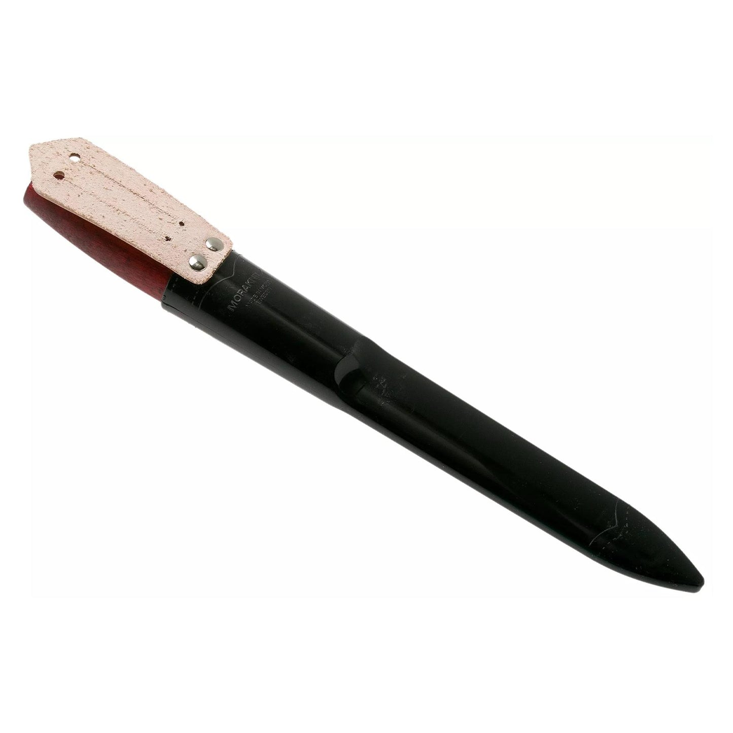 MORAKNIV Classic No.3 universalus anglies plieno peilis su medine raudono beržo rankena ir apsaugine dėklu.