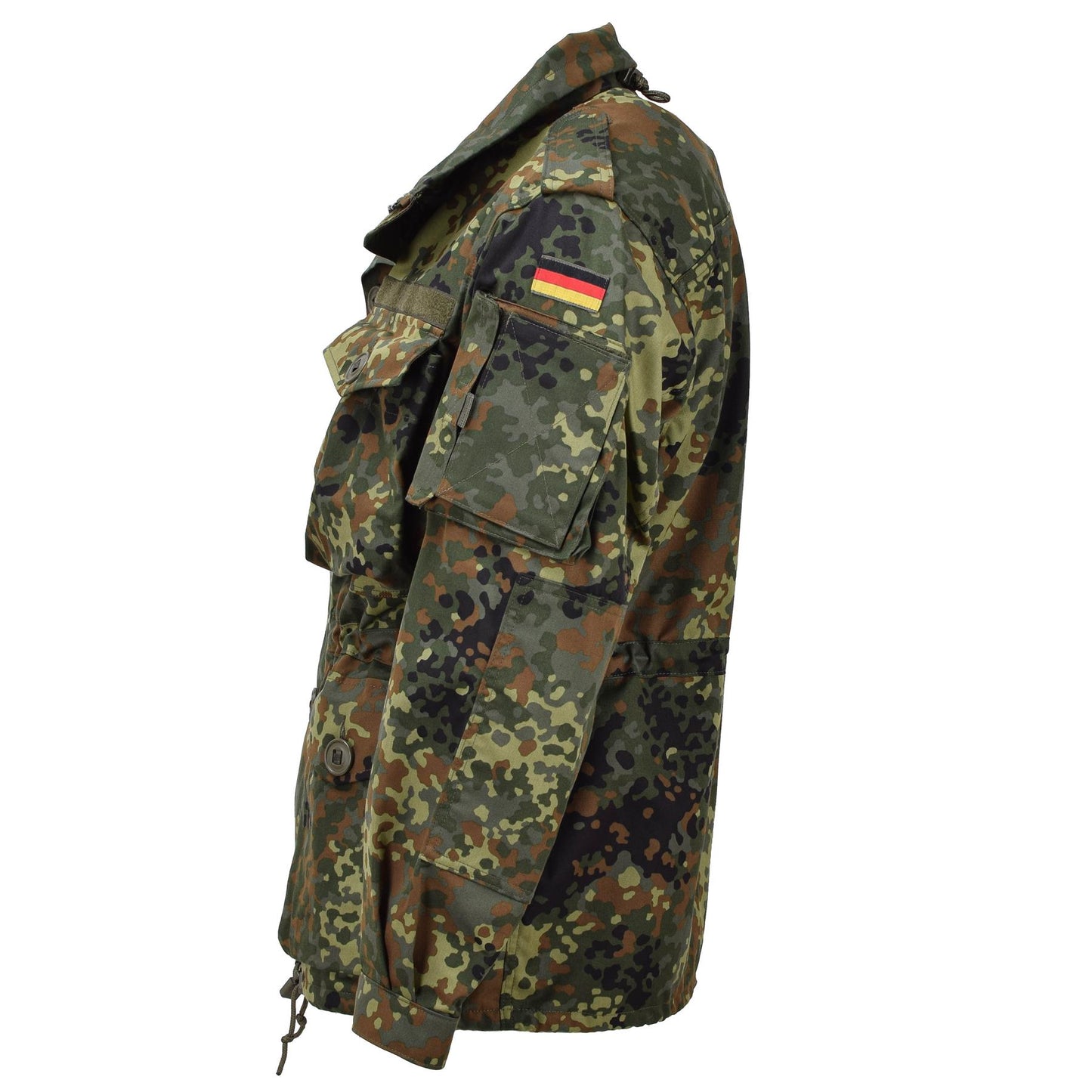 Leo Kohler Smock stiliaus striukė Flecktarn marginimo su Vokietijos vėliava ir reguliuojamu liemeniu.