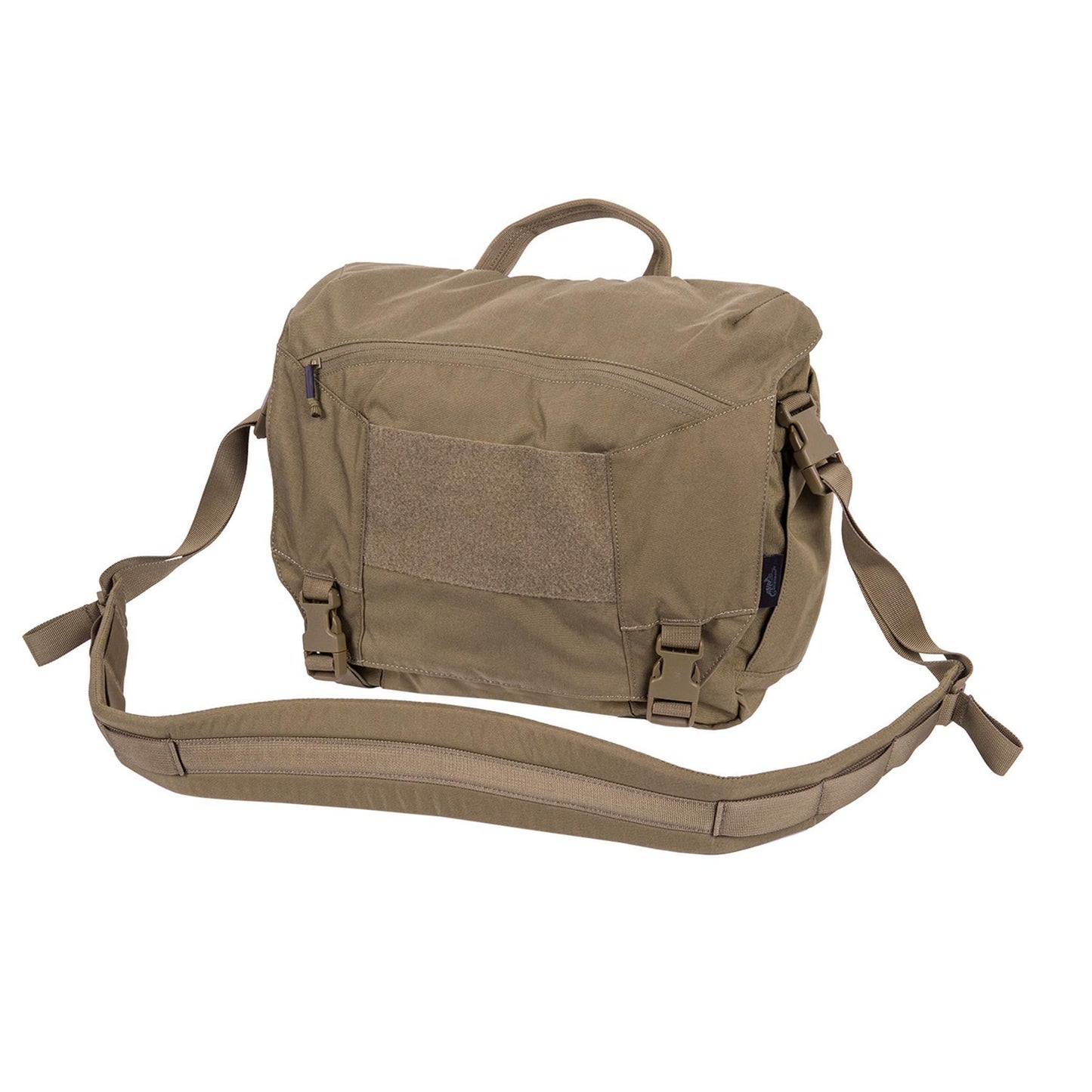 Helikon-Tex Urban Courier Medium kariuomenės stiliaus krepšys su reguliuojamu peties diržu ir Velcro panele.