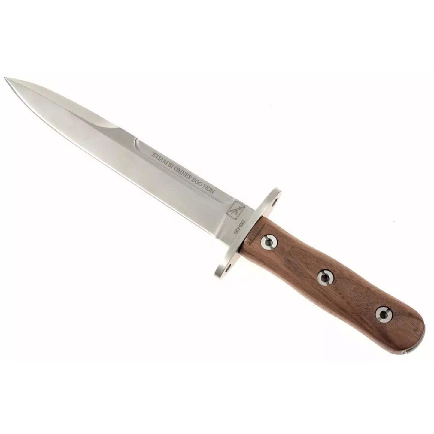 ExtremaRatio 39-09 SPECIAL EDITION Italijos specialiųjų pajėgų šturmo desantininkų peilis su medine rankena ir satino ašmenimis.
