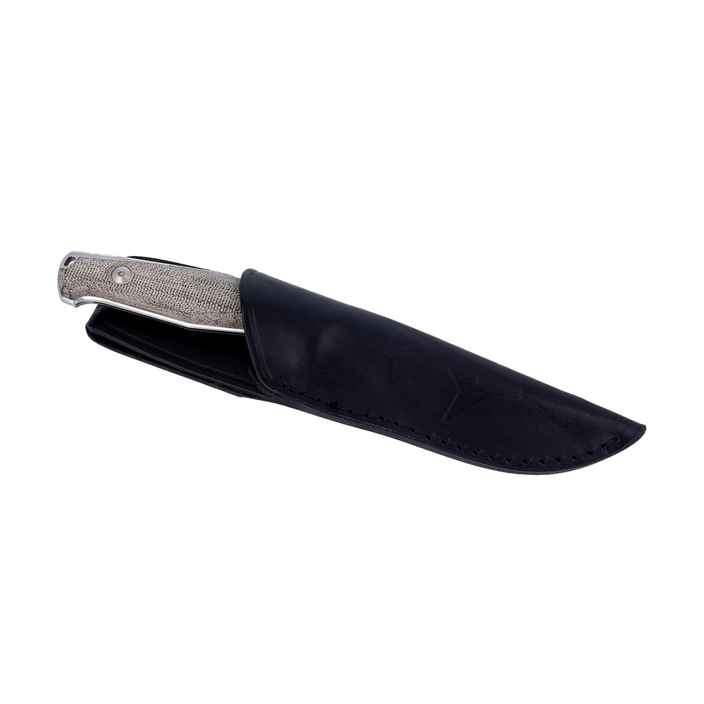 Fox Knives TUR universalus kasdienis peilis fiksuota geležtė N690Co plienas su odiniu dėklu.