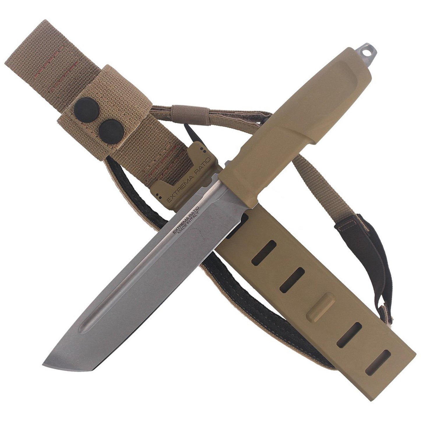 ExtremaRatio GIANT MAMBA tanto formos peilis su N690 plieno geležte ir M.O.L.L.E. suderinamu dėklu