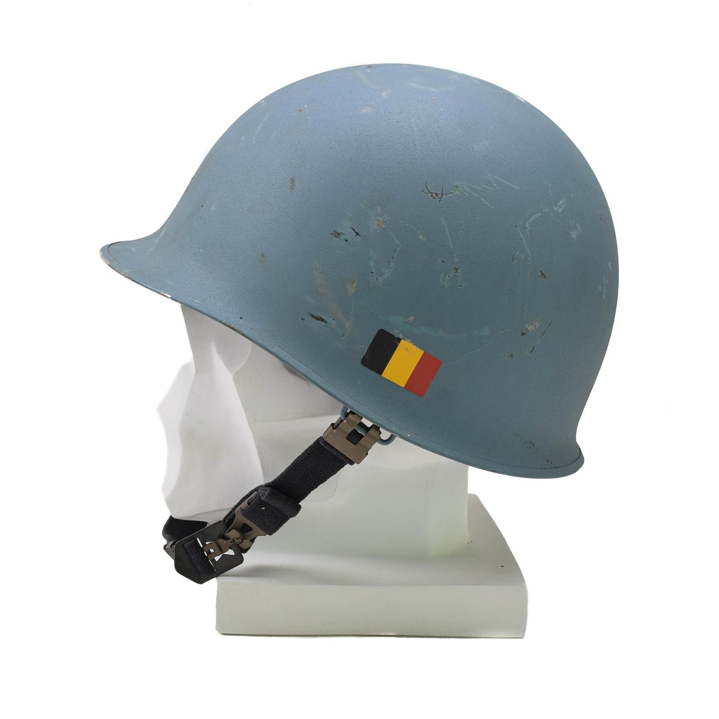 Belgijos kariuomenės plieninis M51 kovinis šalmas Šviesiai mėlynas