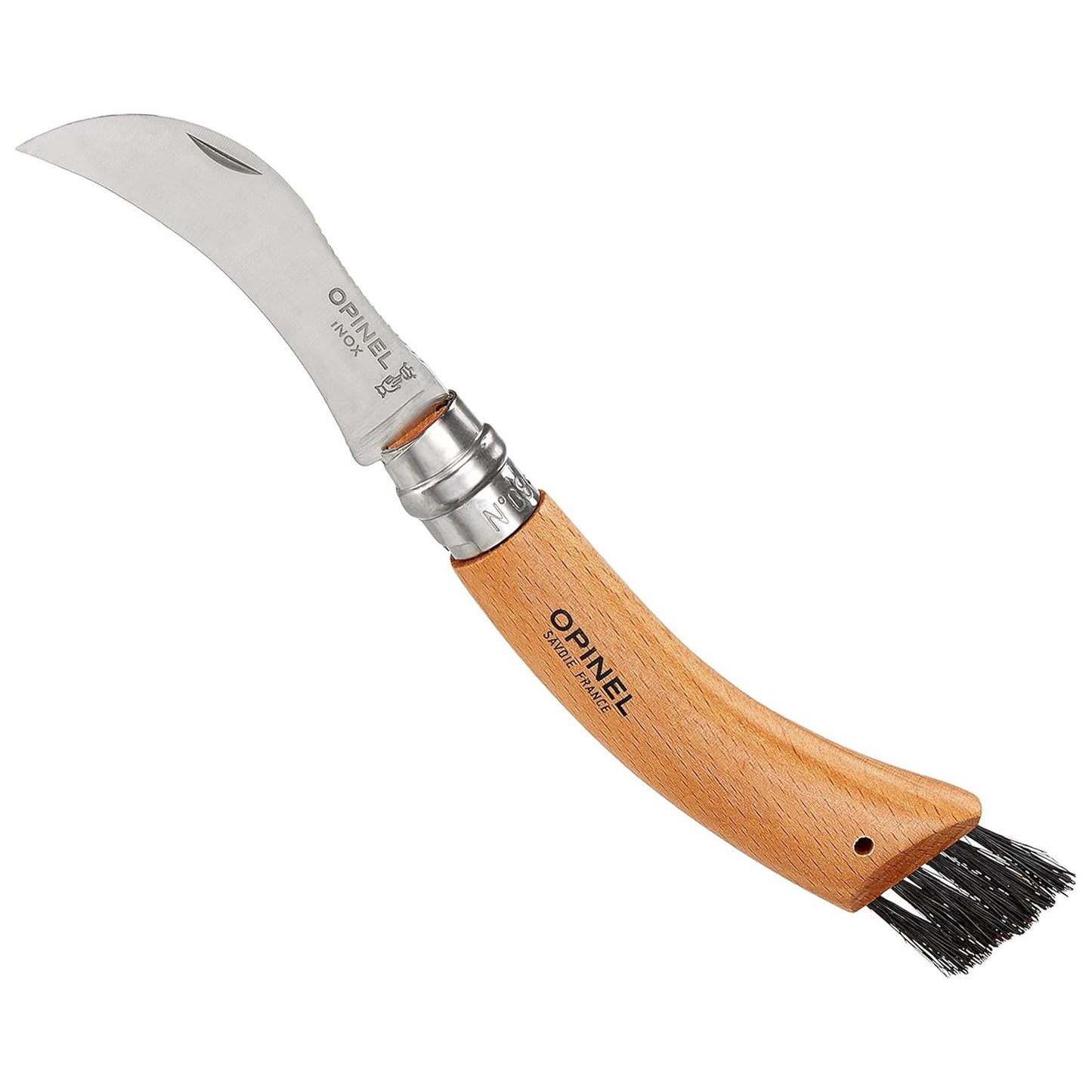 Opinel N°08 Mushroom atlenkiamas grybavimo peilis iš nerūdijančio plieno