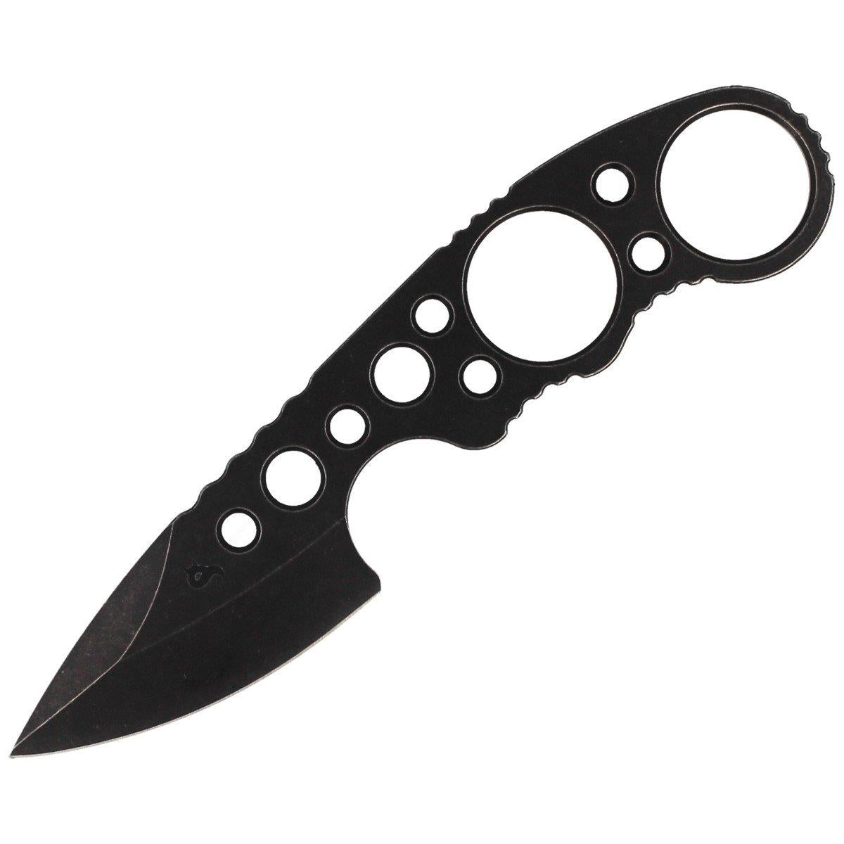 Fox Knives SKELERGO taktinis peilis fiksuota geležte iš 440C plieno juodos spalvos kompaktiškas dizainas