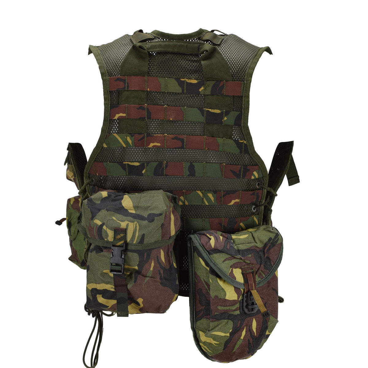 Olandijos kariuomenės ekipuotės liemenė su dėklais DPM Woodland Camo