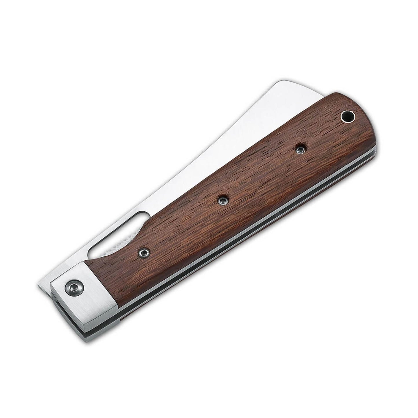 BOKER Outdoor Cuisine III sulankstomas peilis su raudonmedžio rankena ir nerūdijančio plieno ašmenimis nakiri stiliaus