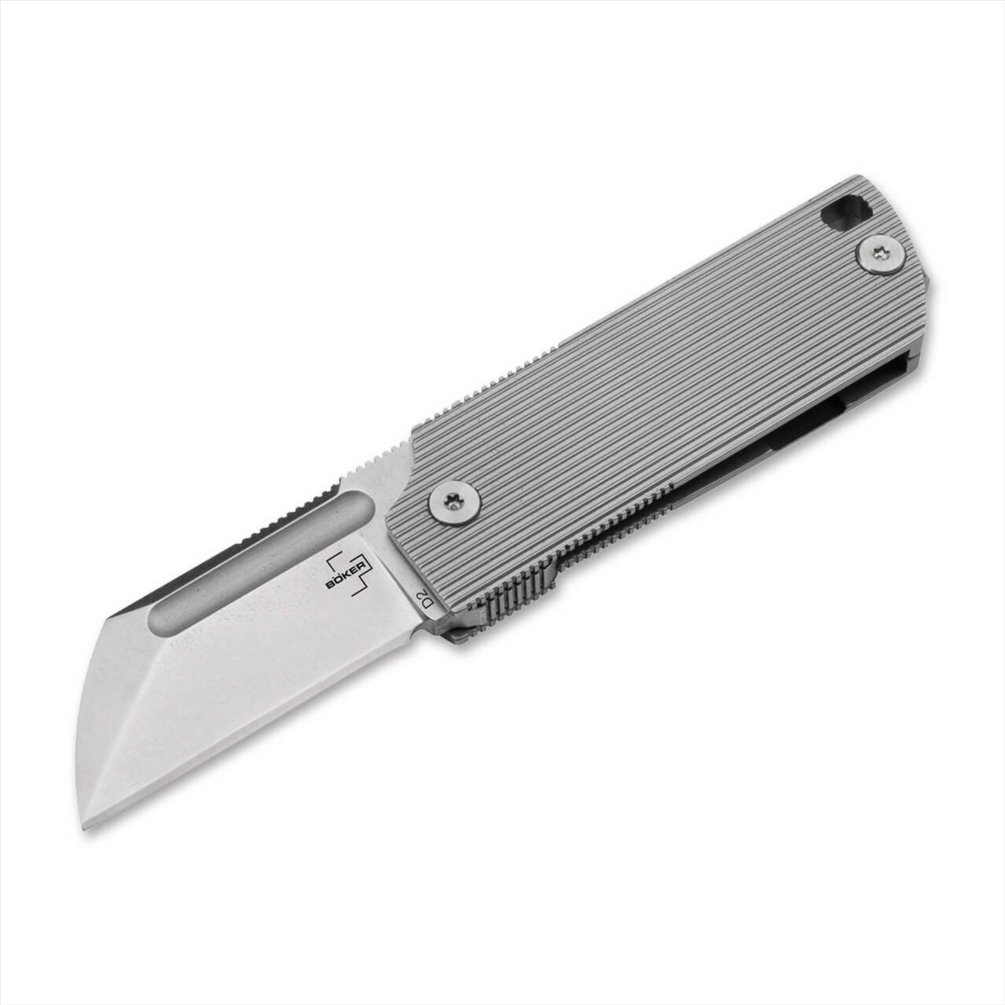Boker Plus BabyX sulankstomas peilis iš D2 plieno su aliuminio rankena ir patikima frame lock sistema.