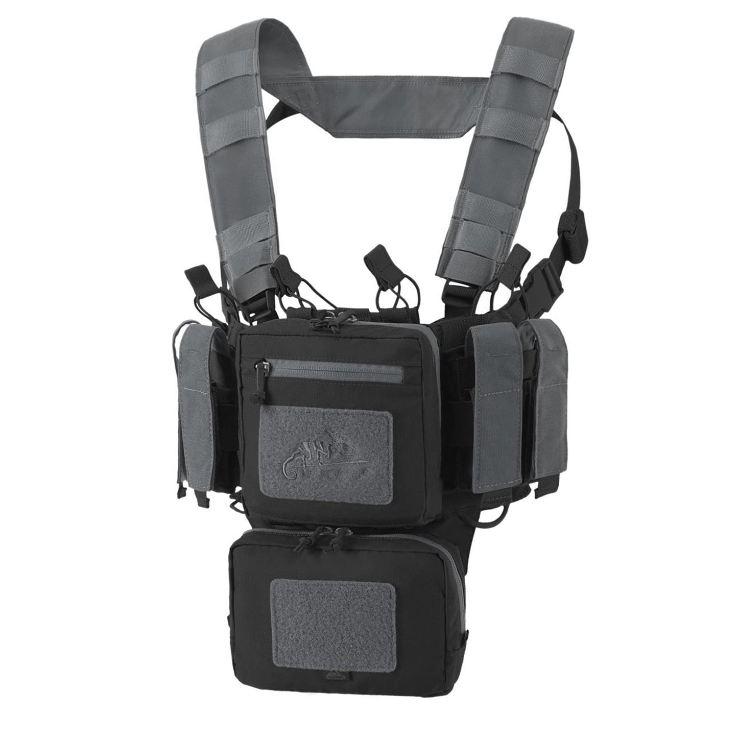 Helikon-Tex taktinių treniruočių ir šaudybos liemenė iš Cordura, su MOLLE kišenėmis ir reguliuojama H petneša.