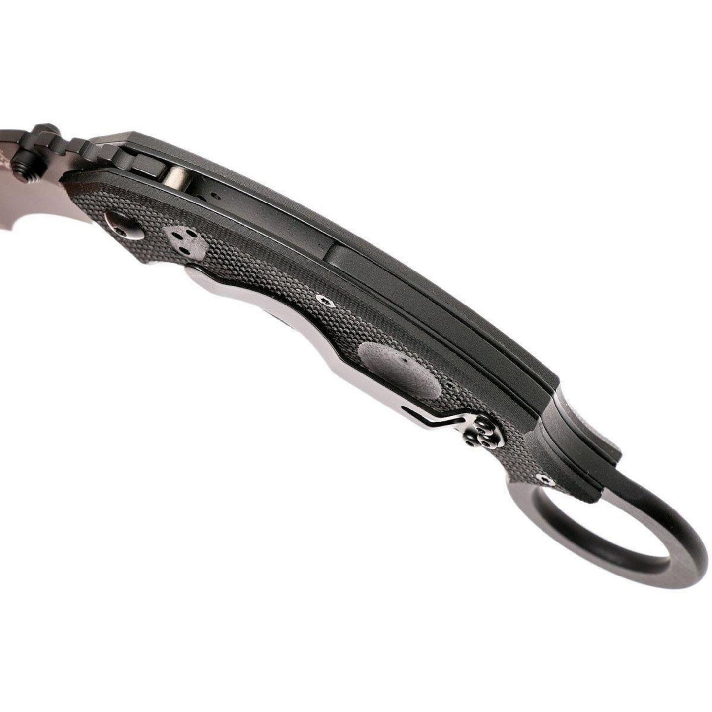 Fox Knives Chiropteka sulankstomas taktinis karambito tipo peilis N690Co plienas juodos spalvos rankena