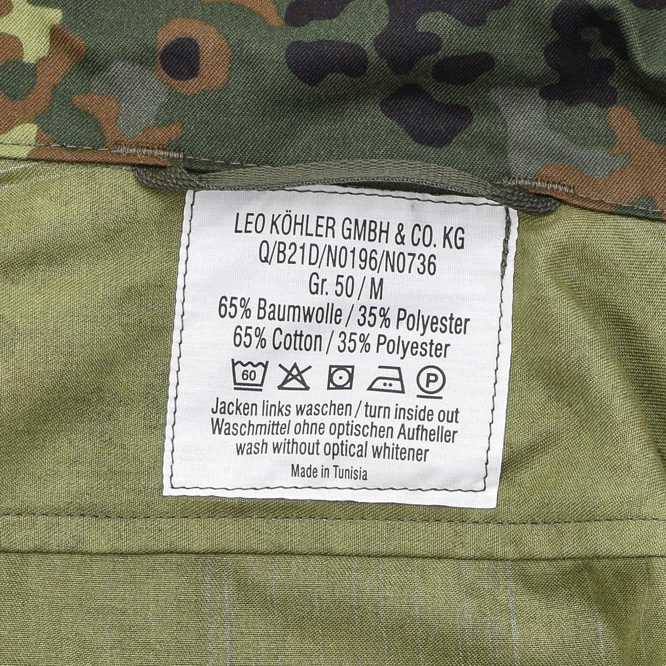 Leo Kohler uniforminis švarkas Flectarn marginimo, medvilnės ir poliesterio sudėtis, dydis 50/M, pagamintas Tunise.