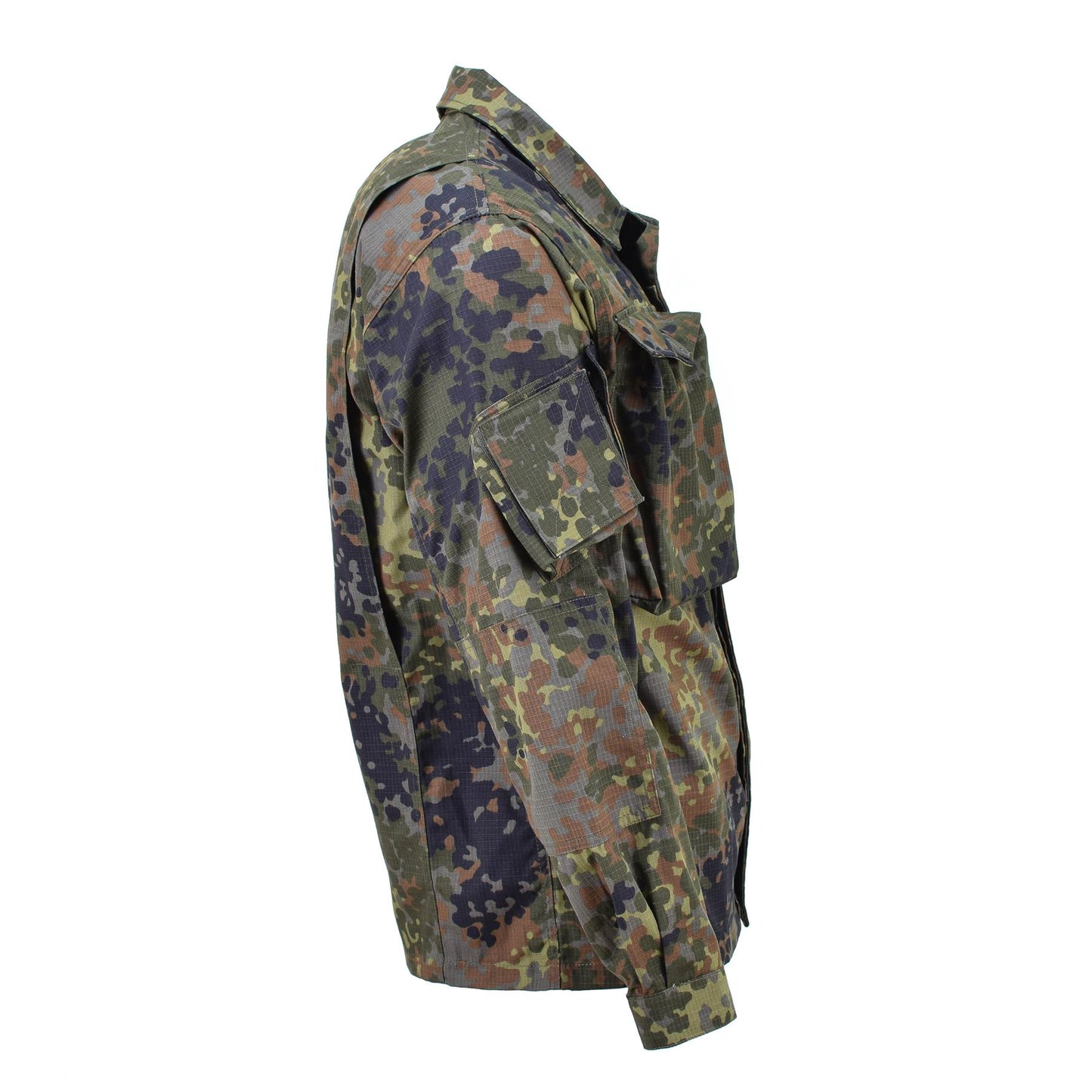TACGEAR Vokietijos kariuomenės stiliaus švarkas Flecktarn marginimo, patvarus, funkcionalus lauko švarkas su kišenėmis ir ripstop medžiaga.