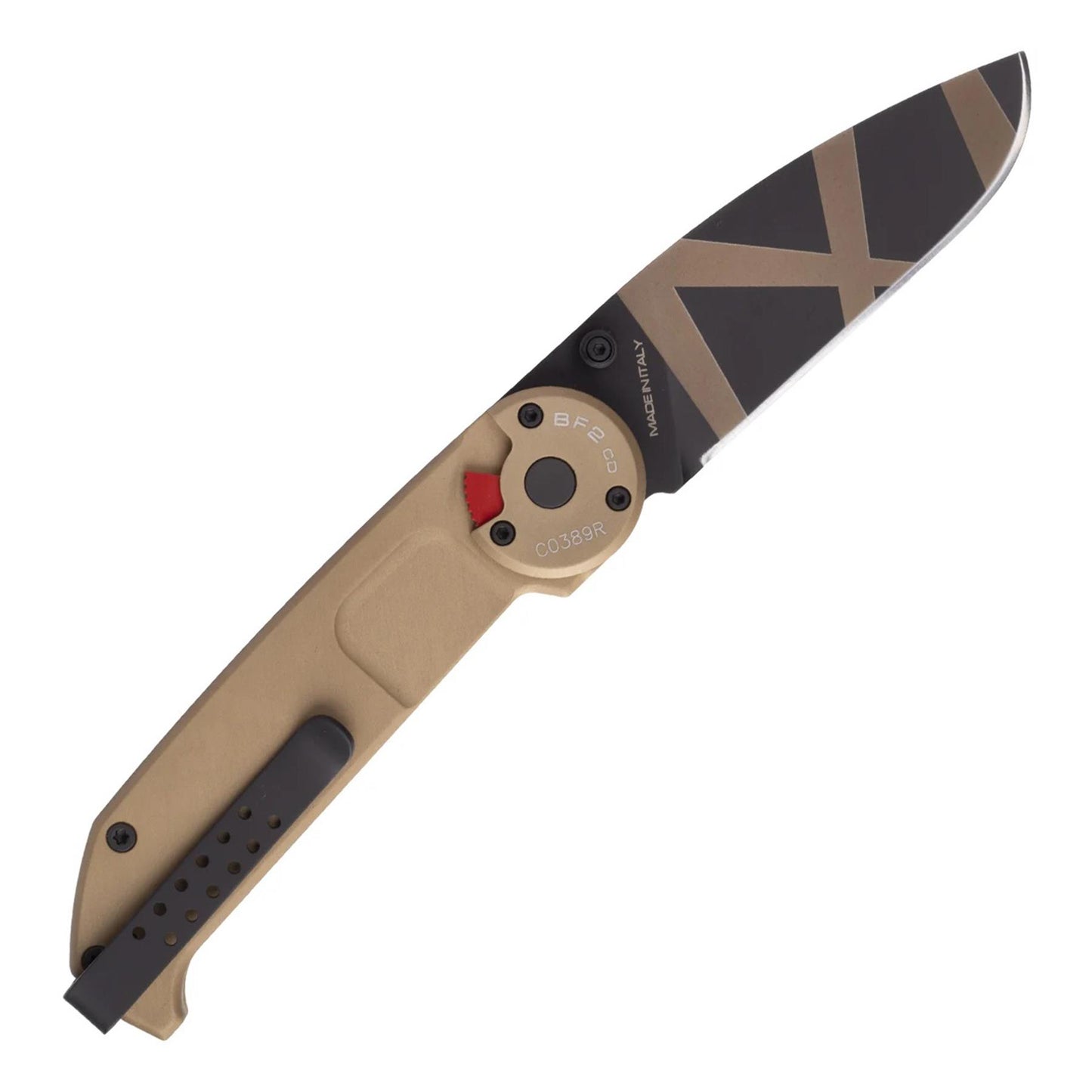 EXtremaRatio BF2 CD DESERT WARFARE taktinis sulankstomas peilis su BOHLER N690 plieno ašmenimis ir antikorozine rankena.
