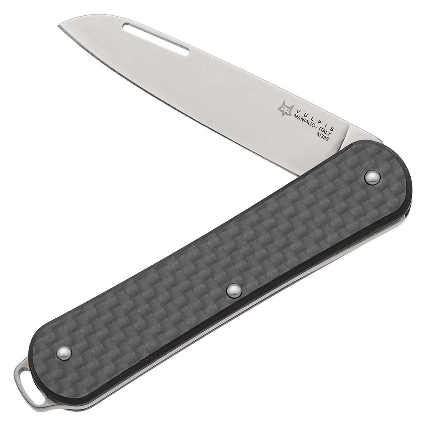 Fox Knives VULPIS sulankstomas kišeninis peilis su M390 plieno ašmenimis ir minimalistine rankena.