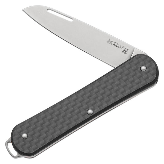 Fox Knives VULPIS sulankstomas kišeninis peilis su M390 plieno ašmenimis ir minimalistine rankena.
