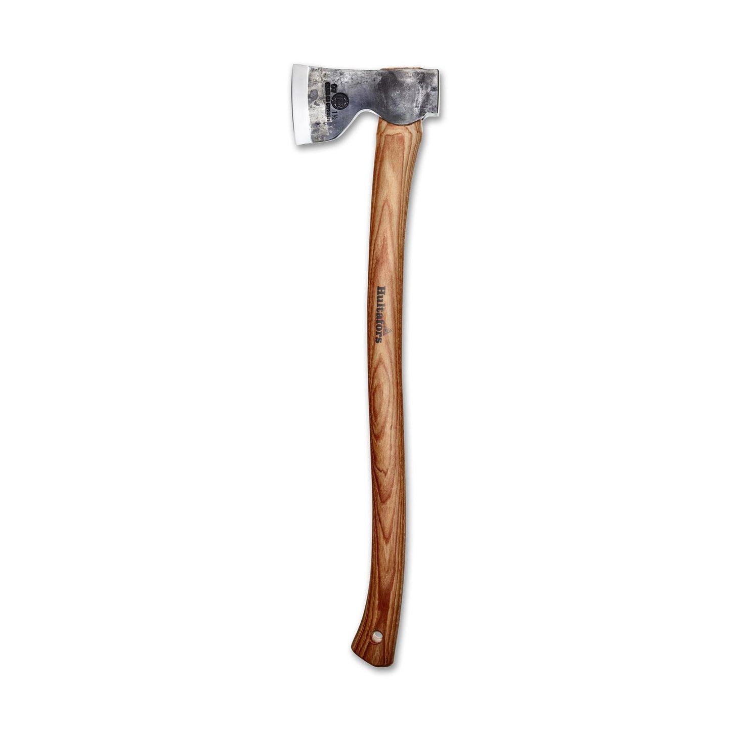 HULTAFORS ABY Forest Axe anglies plieno galva ir hikrio medienos rankena univeraliam lauko darbui.