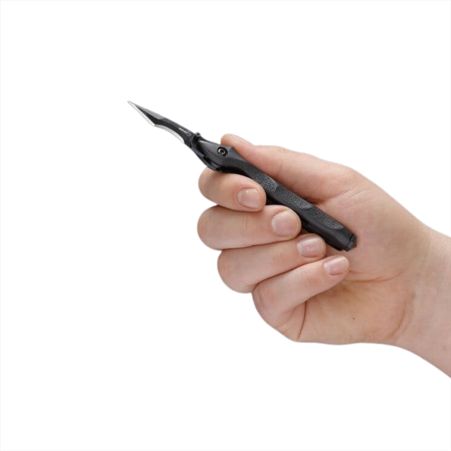 Boker Plus Urban Survival sulankstomas kišeninis peilis iš 440C plieno, rankoje rodant jo kompaktiškumą.