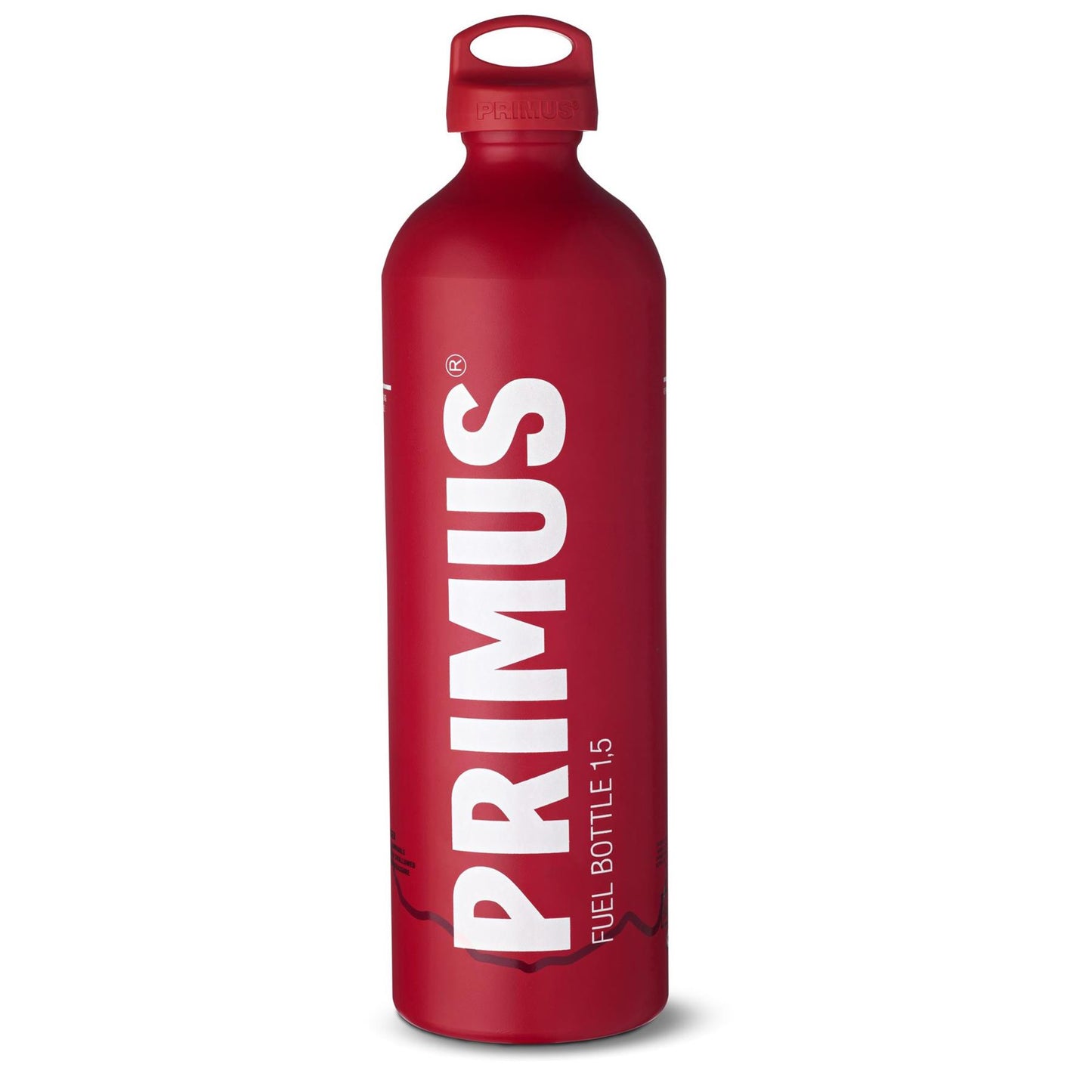 Primus skysto kuro aliuminė talpa viryklėms, raudona, patvari ir lengva su saugia uždarymo sistema.