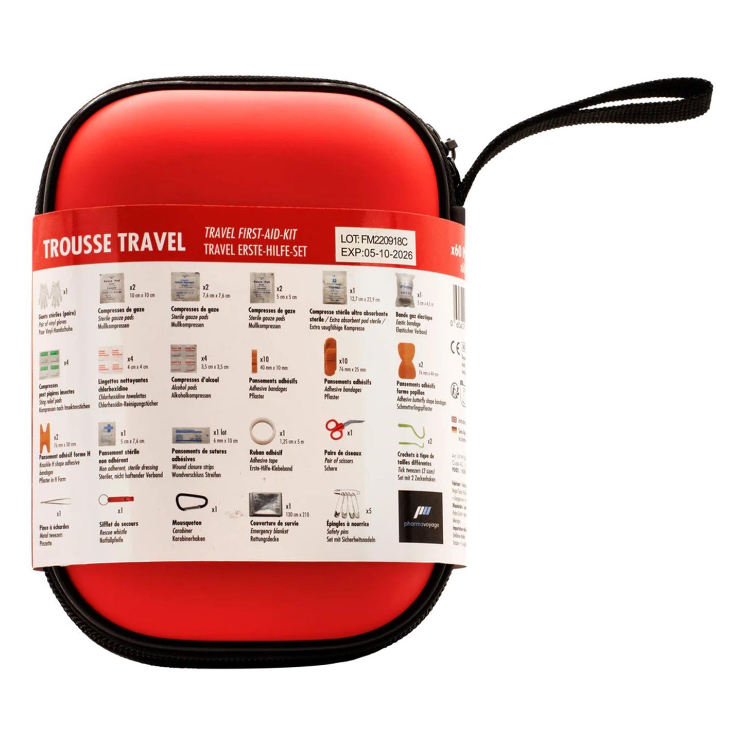 Pharmavoyage Travel kelioninis pirmos pagalbos įrankių krepšys – kompaktiška ir praktinė vaistinėlė kelionėms.