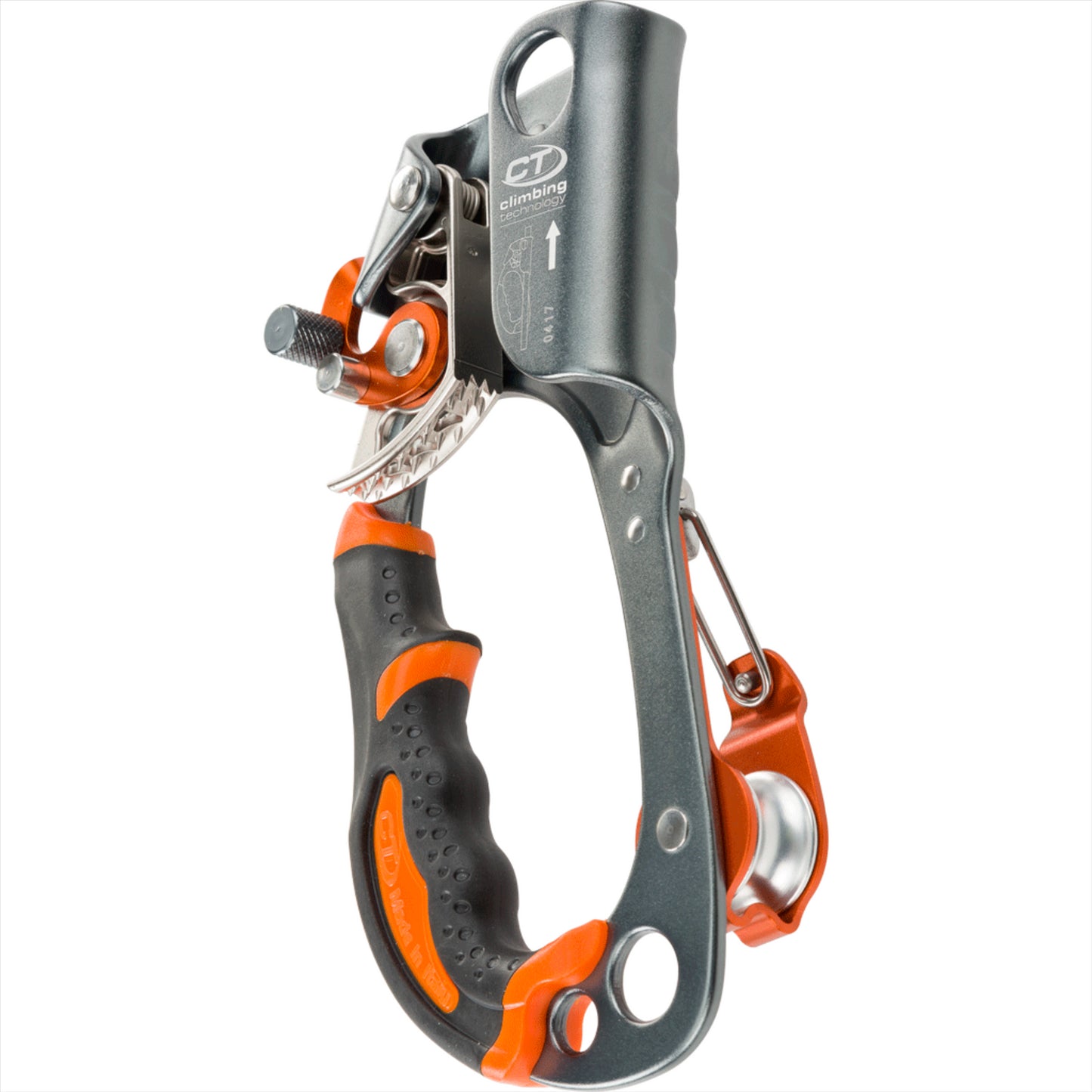 Climbing Technology QUICK ROLL rankinis ascenderis su integruotu skriemuliu ir ergonomine guma.