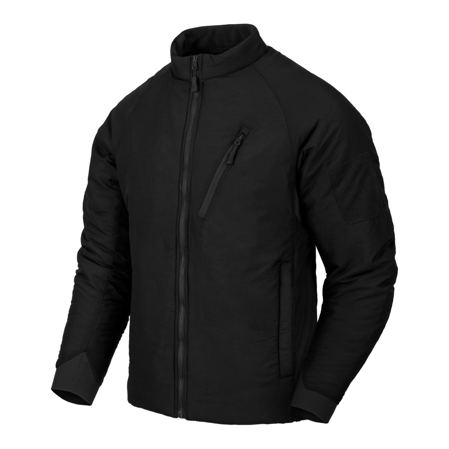 Juoda Helikon-Tex Wolfhound striukė su Climashield izoliacija, lengva, šilta ir funkcionali lauko veikloms.