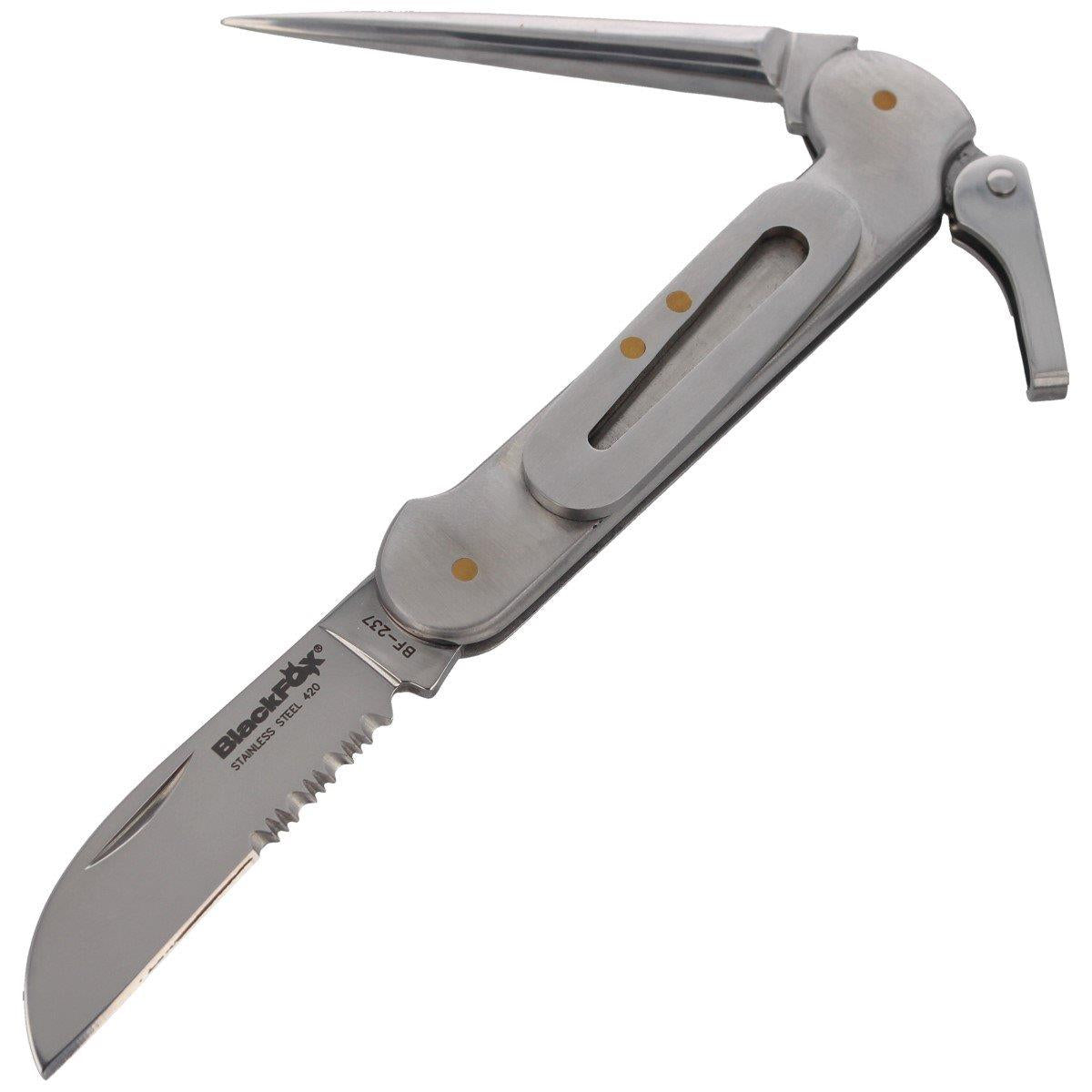 Fox Knives sulankstomas daugiafunkcinis peilis iš nerūdijančio plieno skirtas jūreiviams su dantytu ašmeniu.
