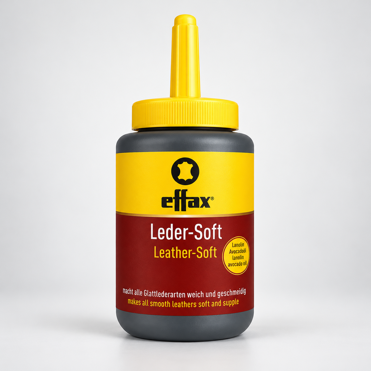 Effax Leder-Soft odos minkštiklis ir priežiūros priemonė su šepetėliu 475 ml