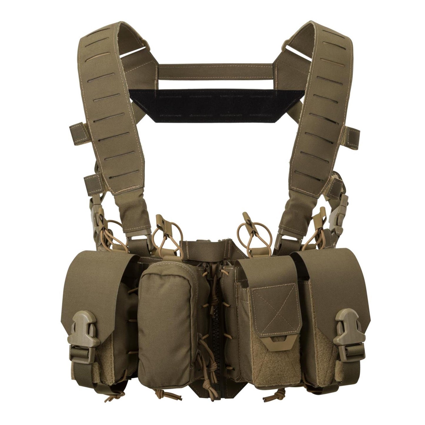 Helikon-Tex Hurricane Chest Rig treniruočių liemenė iš Cordura, su reguliuojamomis dėtuvių kišenėmis ir PALS lizdais.