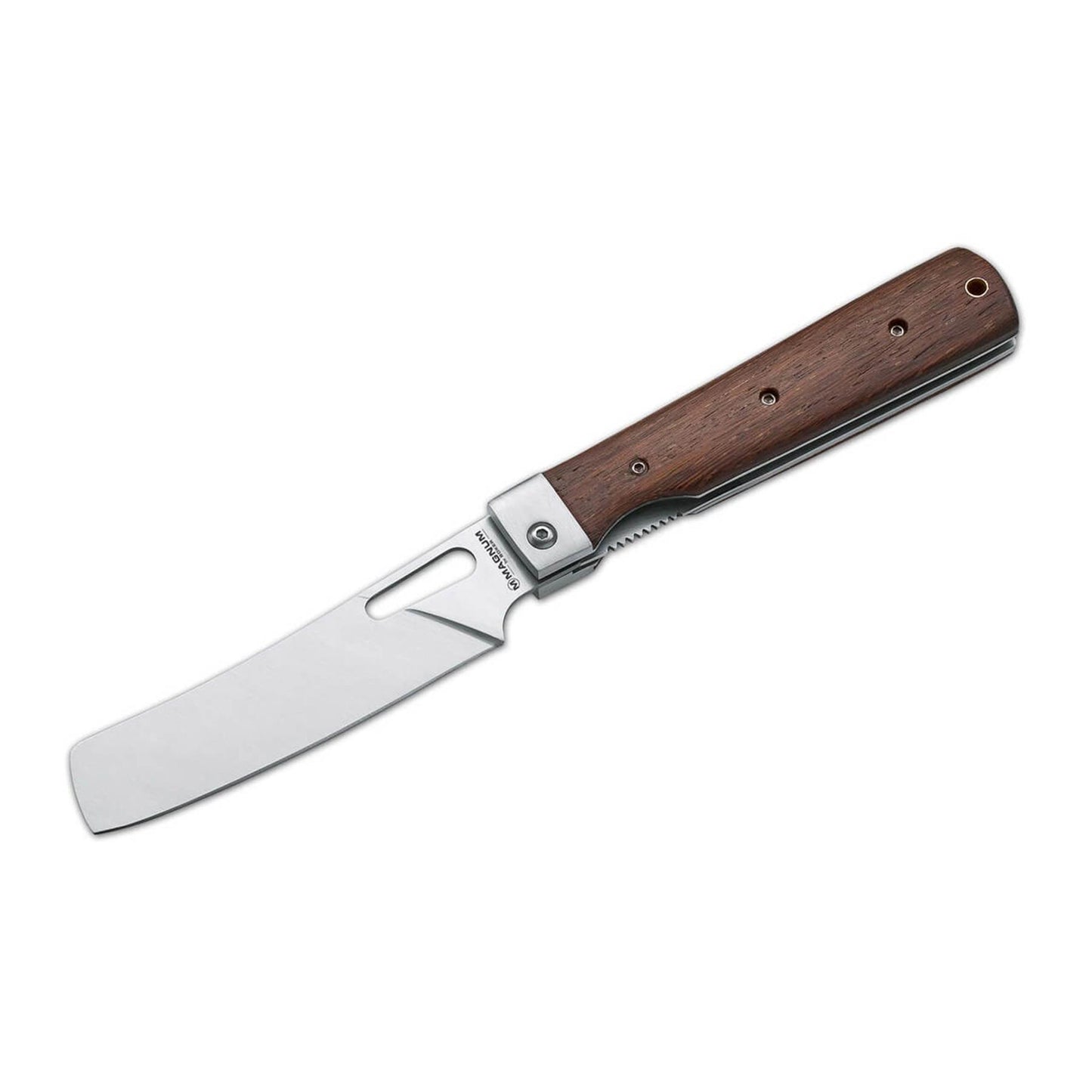 BOKER Outdoor Cuisine III sulankstomas peilis su raudonmedžio rankena ir nakiri tipo nerūdijančio plieno ašmenimis