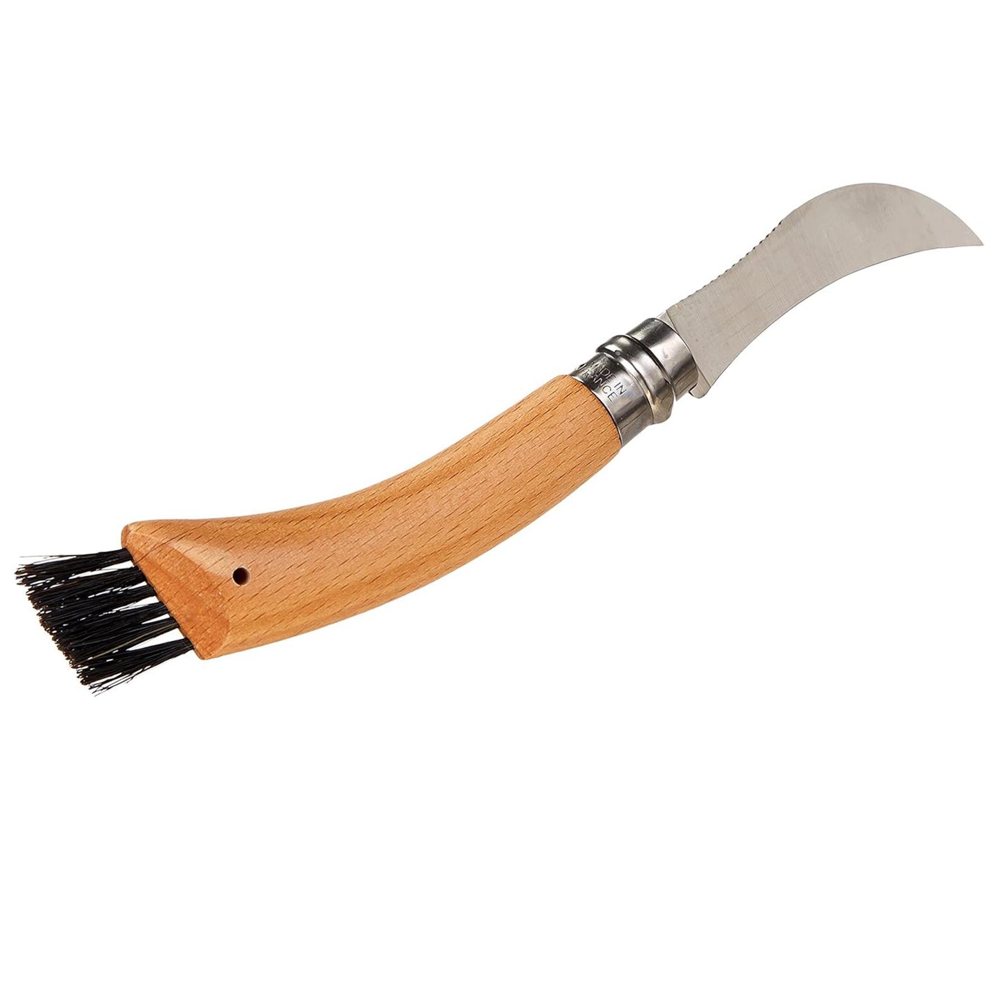 Opinel N°08 Mushroom atlenkiamas grybavimo peilis iš nerūdijančio plieno