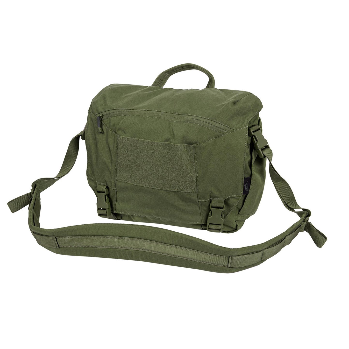 Helikon-Tex Urban Courier Medium kariuomenės stiliaus krepšys su reguliuojamu peties diržu ir Velcro panele.