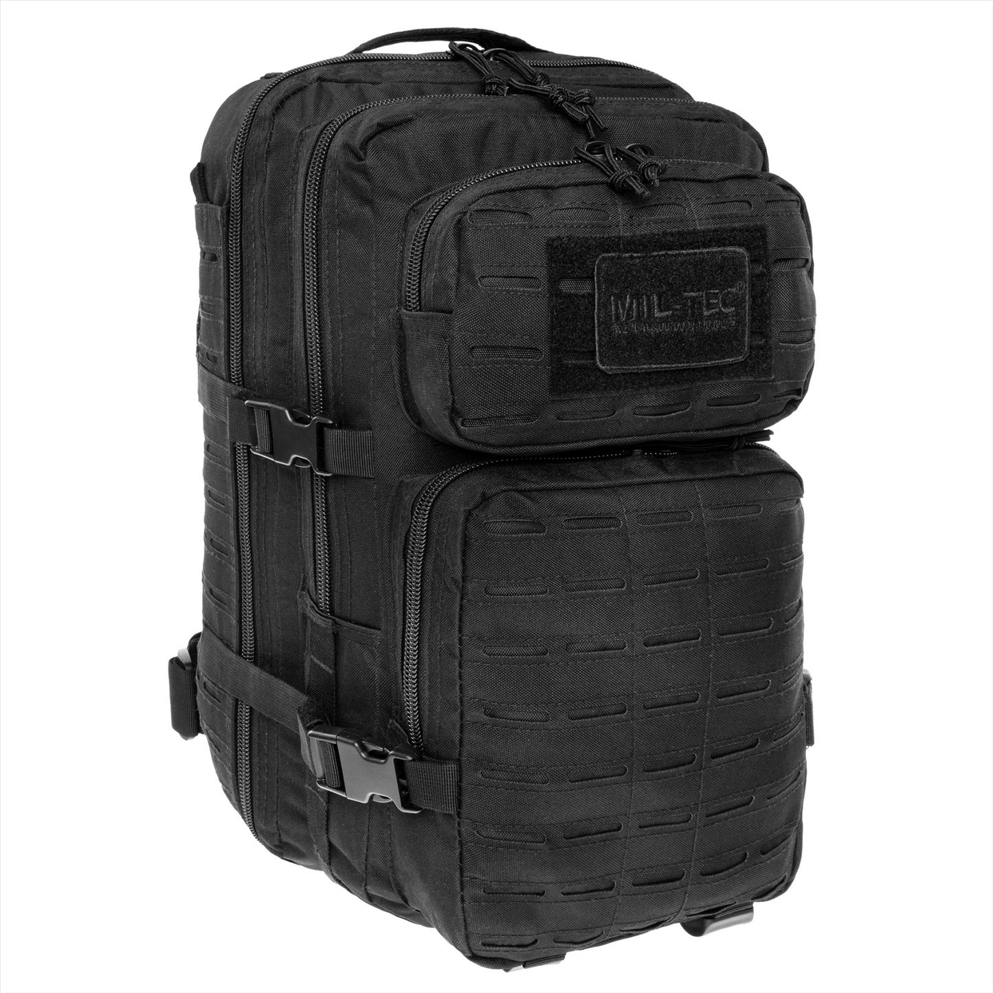 MIL-TEC U.S. ASSAULT taktinė kuprinė su Laser Cut Loop sistema, 36 l talpos ir tvirta PVC danga.