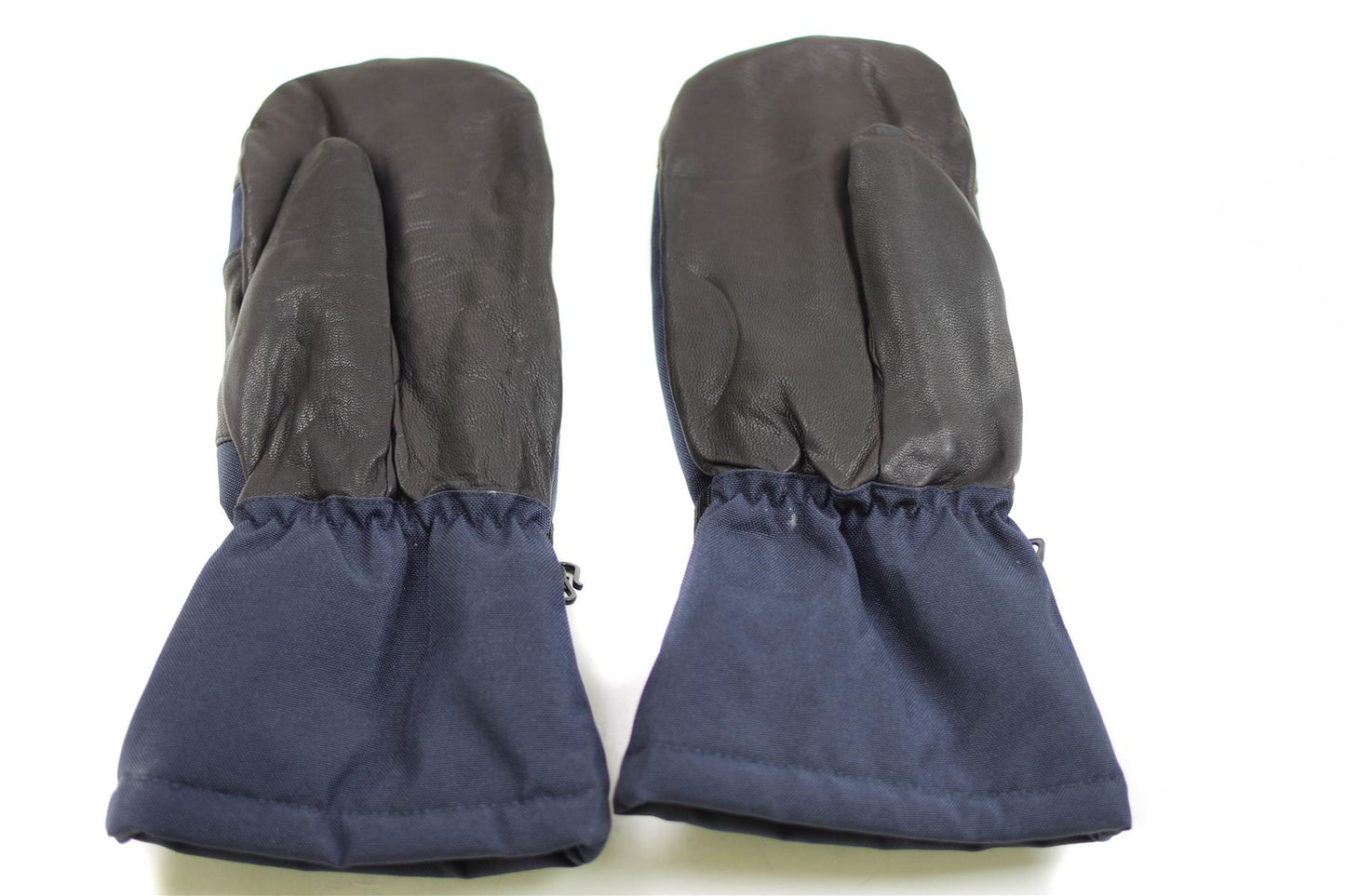 Mėlynos NATO kumštinės pirštinės išdirbtos iš sintetinio audinio su odiniais delnais ir kailio pamušalu