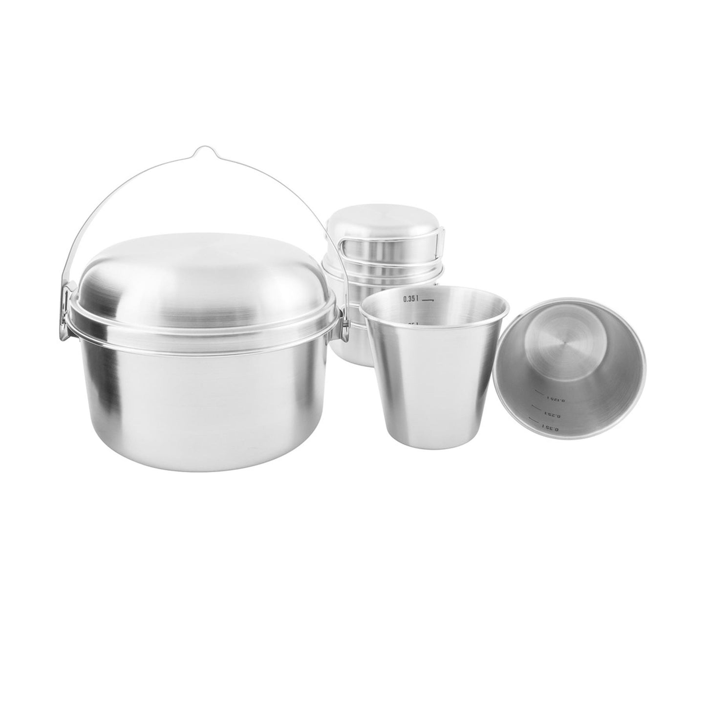 Tatonka Mini Set II stovyklavimo maisto indų rinkinys iš nerūdijančio plieno dviems žmonėms.