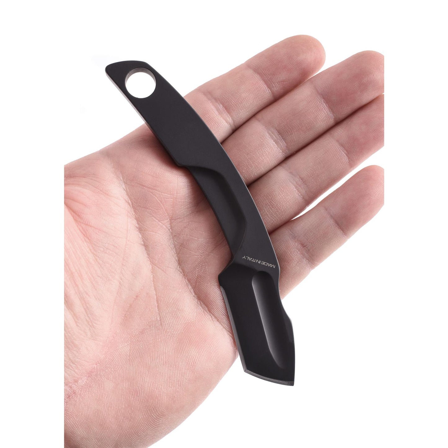 ExtremaRatio N.K.2 taktinis peilis su dėklu ant kaklo N690 plienas kompaktiškas ir patvarus rankoje.