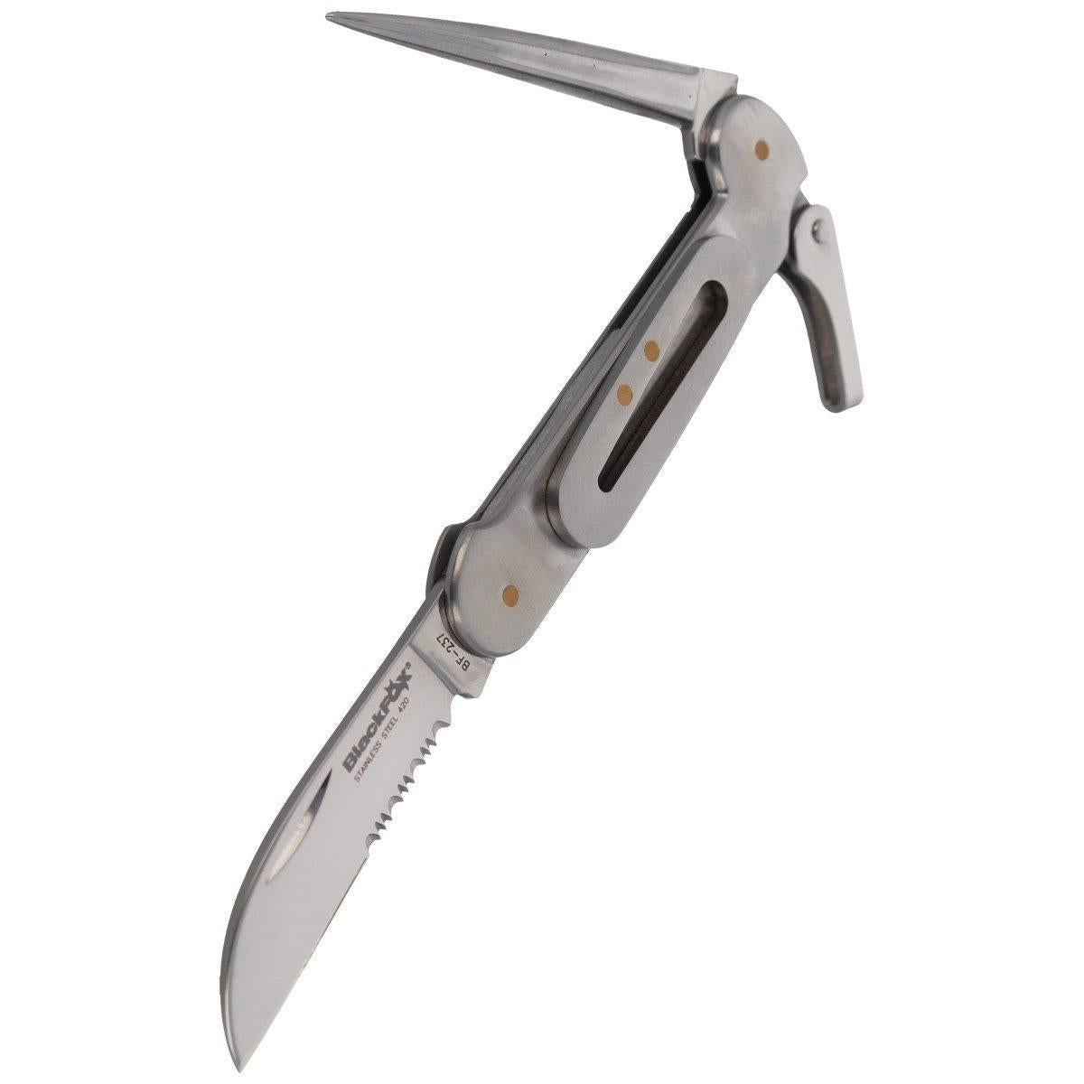 Fox Knives sulankstomas daugiafunkcinis peilis iš nerūdijančio plieno skirtas jūreiviams su satino danga ir 7 cm geležte.