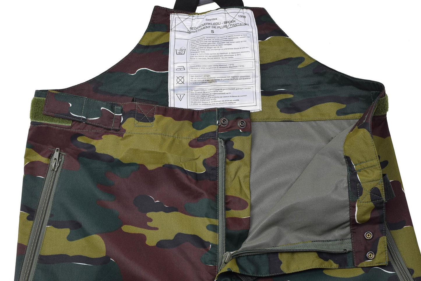 Belgijos kariuomenes neperslampos jigsaw kelnes su petnesesomis ir uztrauktukais, kamufliazinio rasto