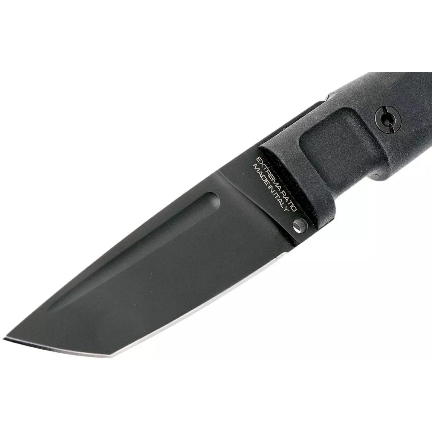 ExtremaRatio T4000 C fiksuotas taktinis tanto formos peilis N690 plienas su juoda ergonomine rankena.